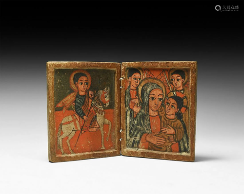 Ethiopian Portable Icon of the Virgin and Child