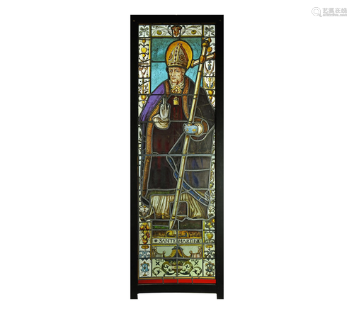 Life-Size Stained Glass Window of Saint Martin