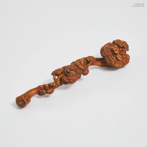 A Chinese Boxwood Ruyi Sceptre, 19th/20th Century,