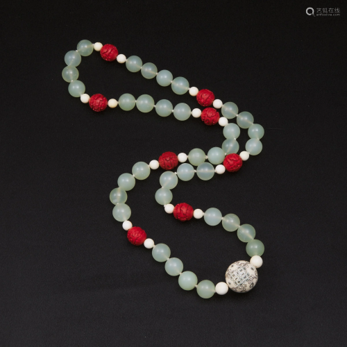 A Beaded Jade Necklace, Early 20th Century, 二