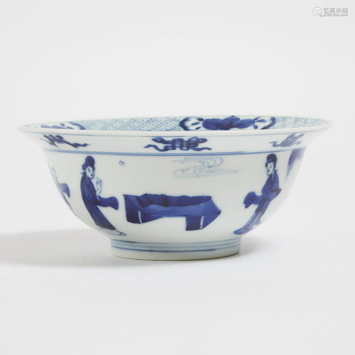 A Blue and White 'Klapmuts' Bowl, Kangxi Period