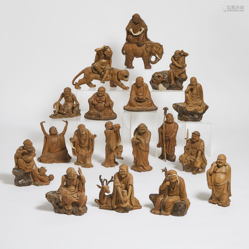 A Complete Set of Ceramic Figures of the Eighteen