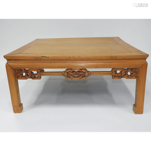 A Chinese Elmwood Low Square Table, 中式