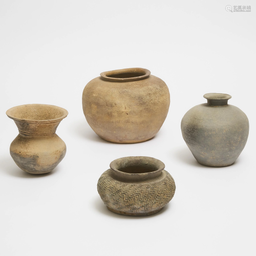 A Group of Four Pottery Vessels, Warring States Period