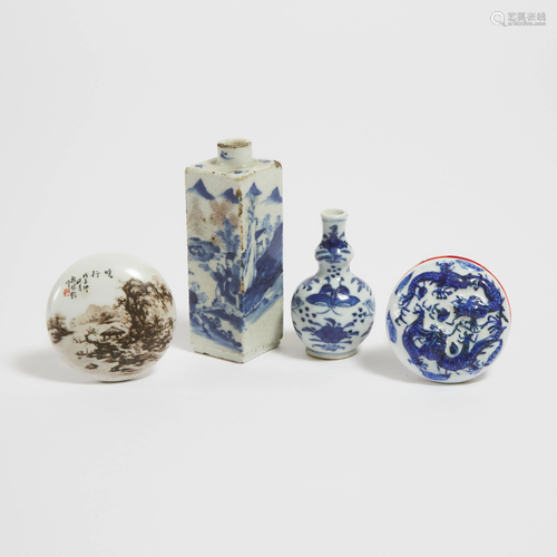 A Group of Four Small Porcelain Wares, 19th/20th