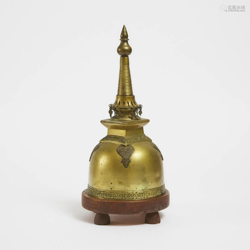 A Large Bronze Stupa, Sri Lanka, 19th Century, height