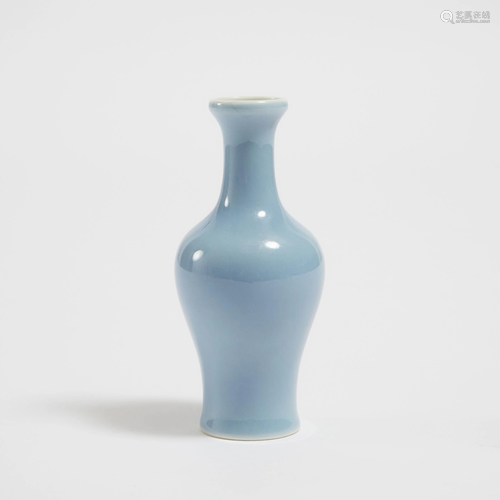 A Small Claire-de-Lune Vase, Kangxi Mark, 19th Century,