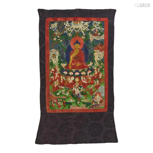 A Thangka of Shakyamuni Buddha, 20th Century, 二