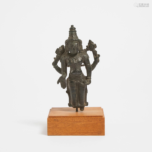 A Vijayanagar Style Bronze Figure of Vishnu, South