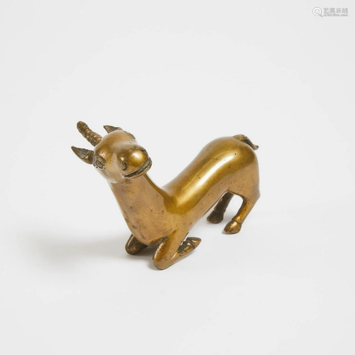 A Tibetan Bronze Deer, 18th Century or Later, 十