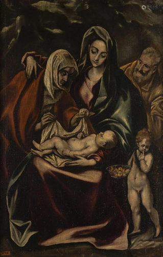 EL GRECO (DER GRIECHE), HEILIGE FAMILIE MIT ANNA UND