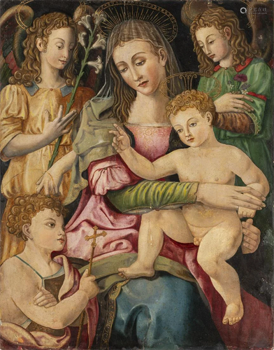 FLORENTINER MEISTER, MADONNA MIT KIND, ZWEI ENGEL…