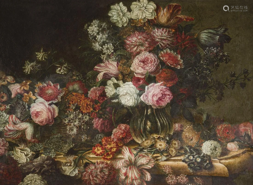 ITALIENISCHER MEISTER, OPULENTES BLUMENSTILLLEBEN MIT