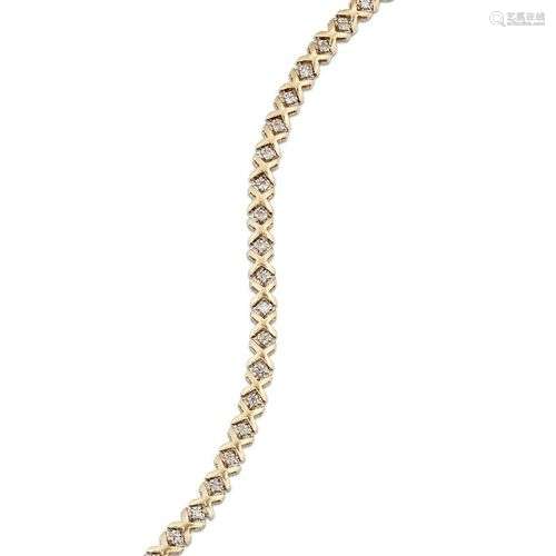 Un bracelet en ligne de diamants, composé d'une série de lie...