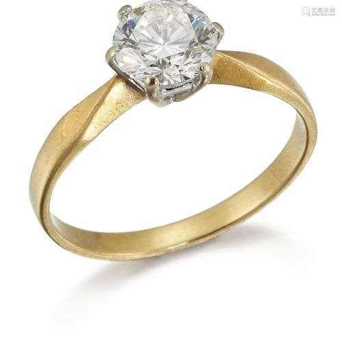 Bague en diamant, le diamant taille brillant pesant approxim...