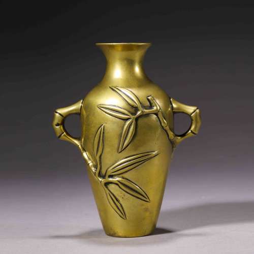 清 铜竹纹花瓶