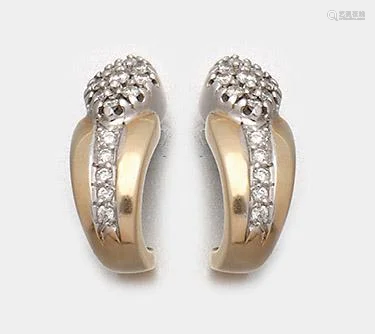 Paar feine Diamant-Ohrringe