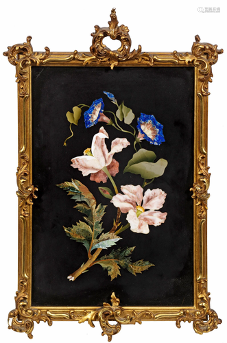 Florale Pietra Dura-Bildplatte