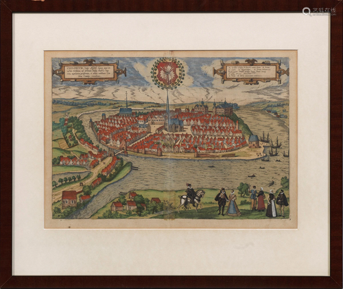 Frühe Renaissance-Ansicht von Kiel im Jahre 1588