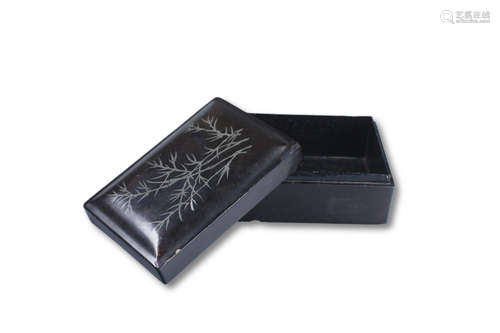 A Black Lacquered Bamboo Pattern Box