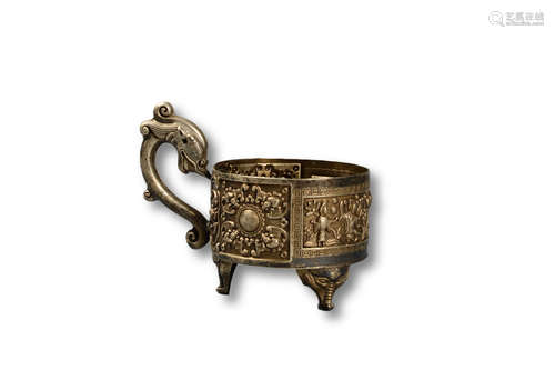 A Character Pattern with Dragon Holder Silver Burner