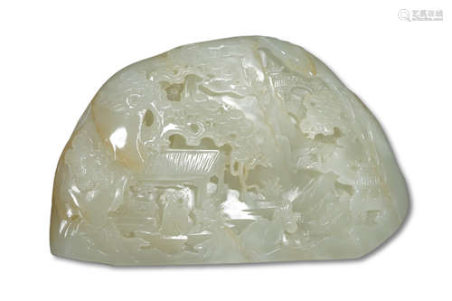 A Carved Landscape Jade Ornament