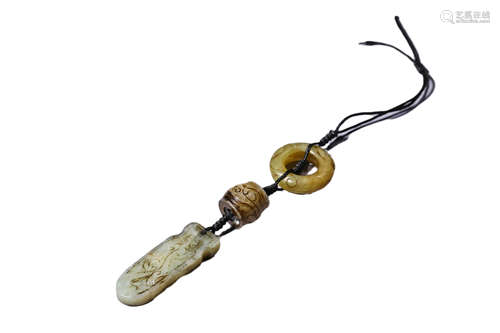 A Jade Pendant, Bead, Ring Ornament