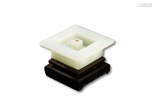 A White Jade Square Shape Incense Holder