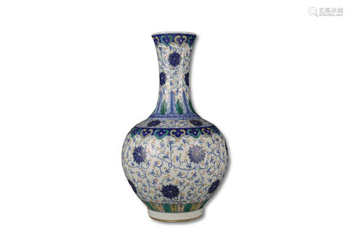 A Blue And White Doucai Branch Pattern Porcelain Bottle