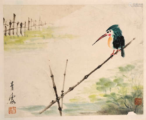 A Chinese Bird Painting, Wu Qingxia Mark