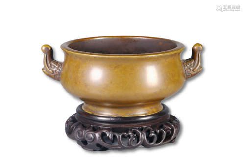 A Bronze Animal Ear Incense Burner