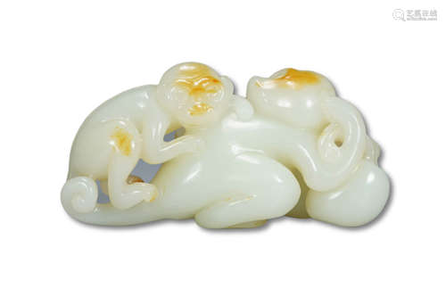 A Jade Garved Monkey Longevity