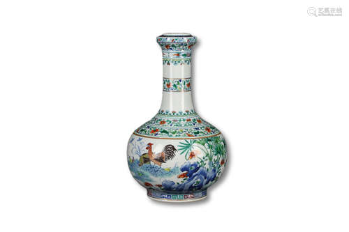 A Doucai Garlic Head Porcelain Bottle