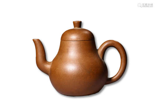 A Zisha Pear Shaped TeaPot