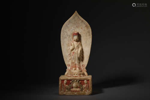 Standing Stone Statue of Guanyin in Han Dynasty