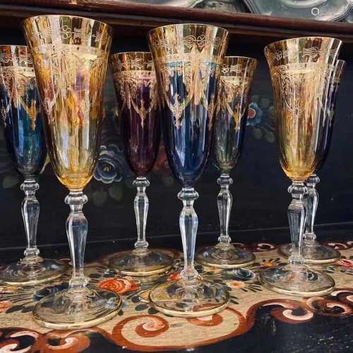 A set of European crystal cups