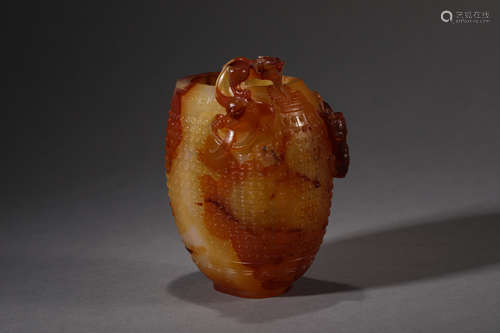 Agate Animal Pattern Cup in Han Dynasty