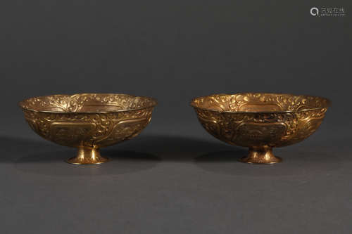 Gilt Petal Cup in Qing Dynasty