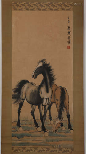 Chinese ink painting Xu Beihong's horse