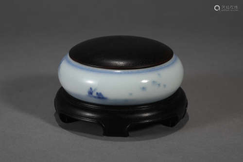 Blue Glazed Pencil Washer in Qing Dynasty