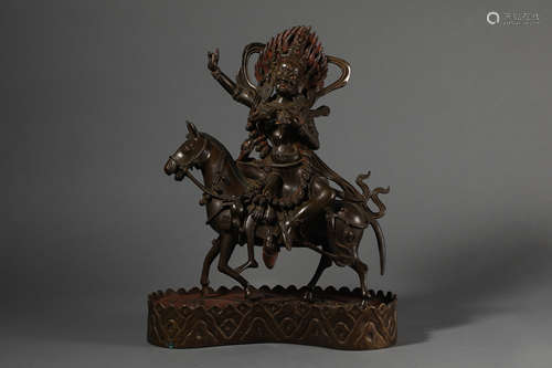 Bronze Horseback Guardian in Qing Dynasty