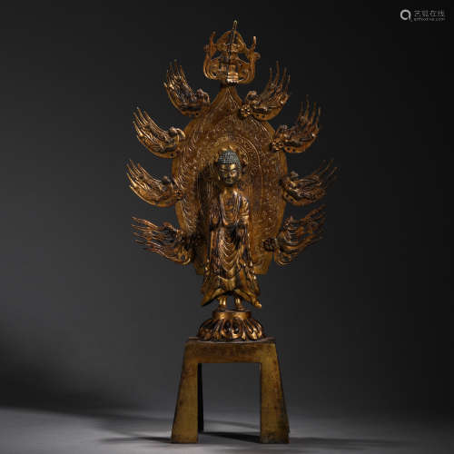 Gilt Bronze Buddha Statue in Han Dynasty