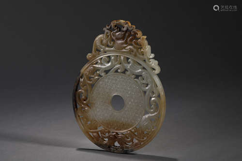 Hetian Jade Dragon Jade Bi in Han Dynasty