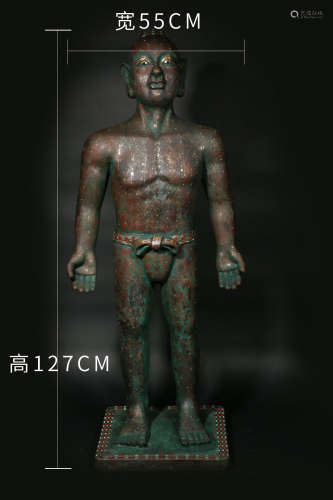 Bronze Dropout Silver Acupuncture Man in Han Dynasty