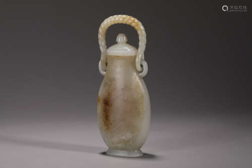 Hetian Jade Flower Vase in Qing Dynasty