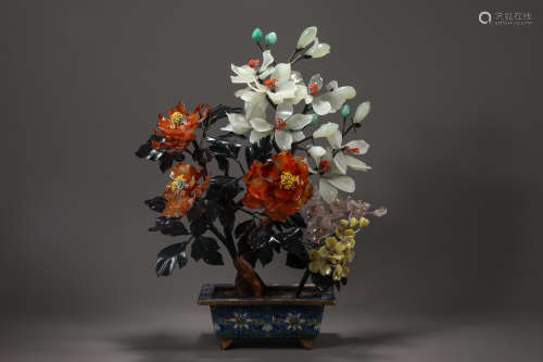 Cloisonne Flower Bonsai in Qing Dynasty