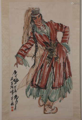 Chinese Ink Painting Geng Shenmei's Figure