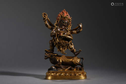 Gilt bronze Mighty King Kong in the Qing Dynasty