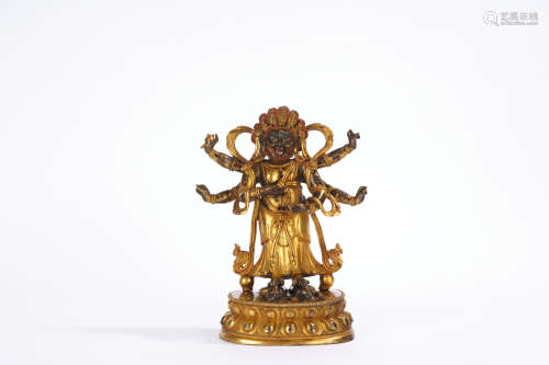 A gilt-bronze buddha