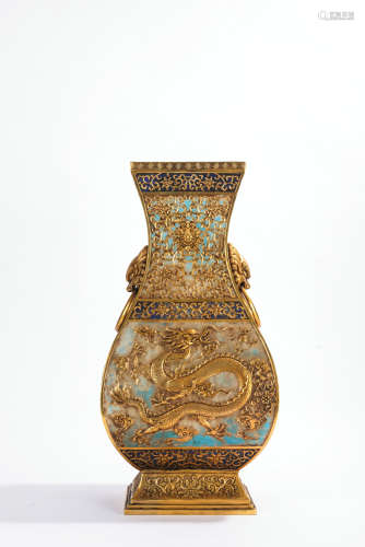 A gilt-bronze 'dragon' vase